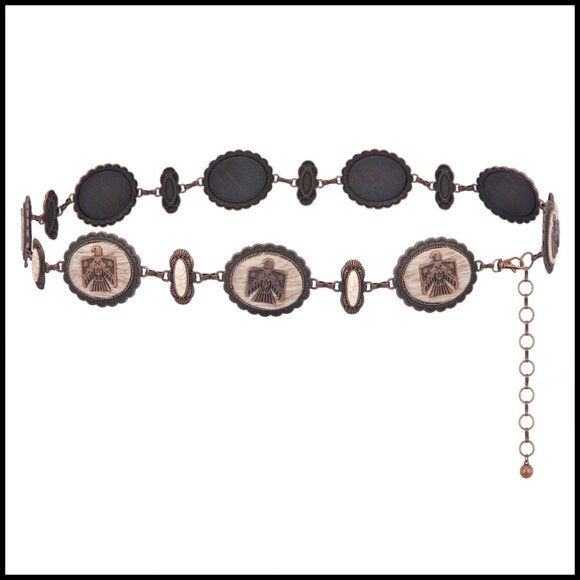 Western Concho Chain Belt Adjustable Metal Boho Chic Cowgirl Style main image 6